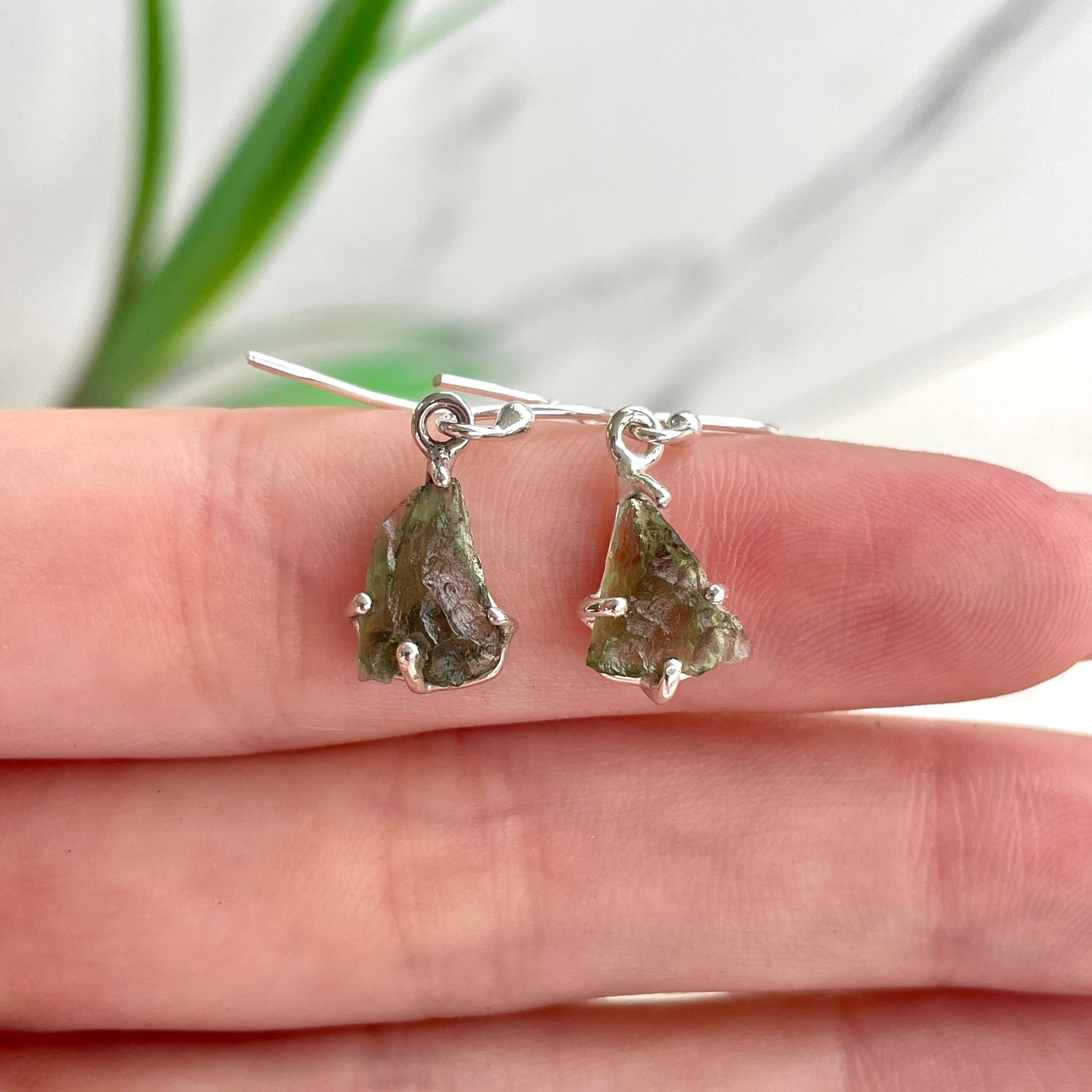 Moldavite Earrings - Style A Moldavite Earrings - Style A